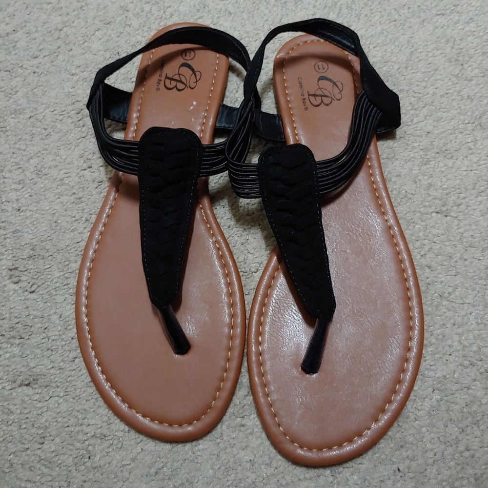 Carolina Boy Black Sandals. NWOT